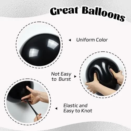 awenztech Black and Silver Balloons 12inch (30.48cm) | 60pcs Assorted Colors Party Pack thumbnail 3