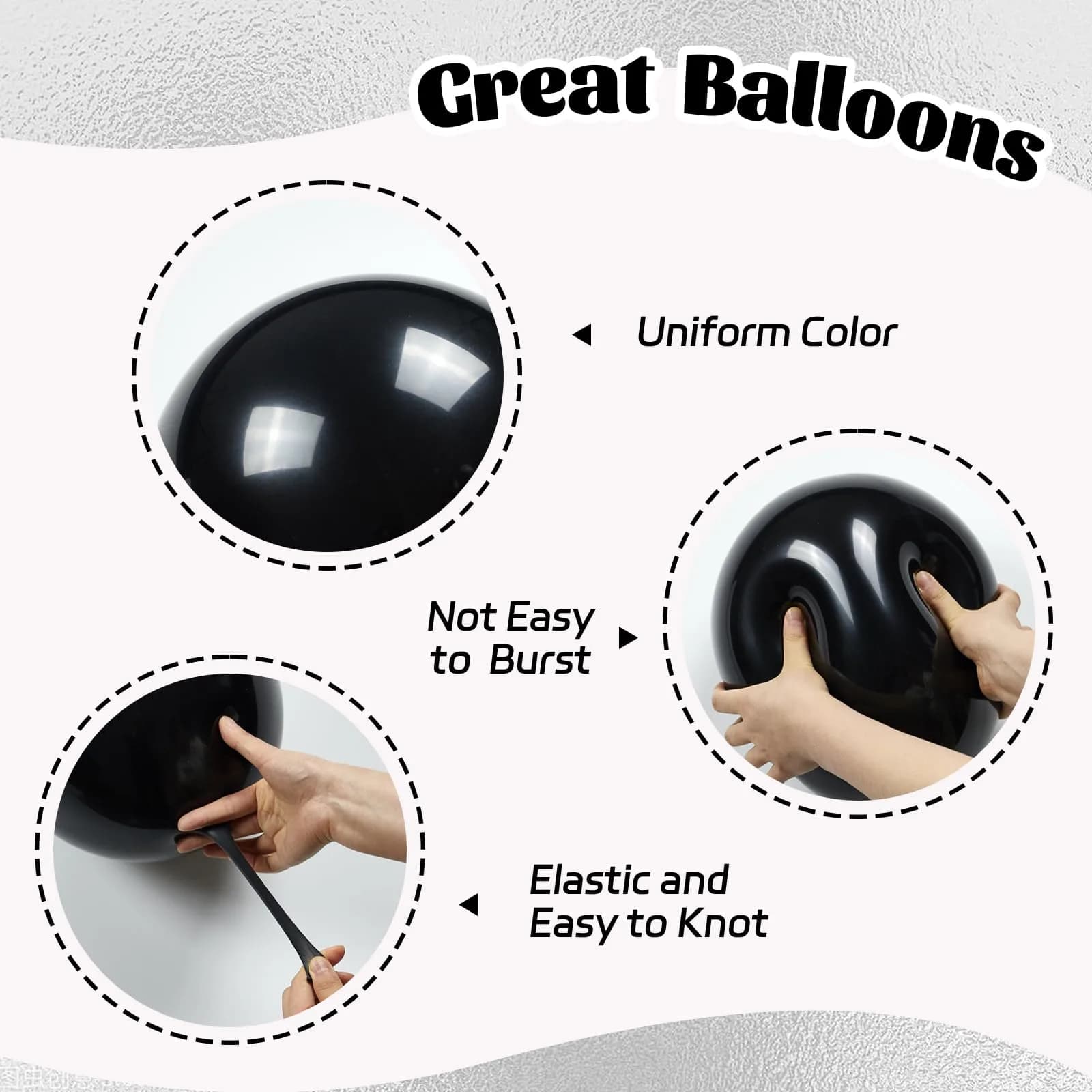 awenztech Black and Silver Balloons 12inch (30.48cm) | 60pcs Assorted Colors Party Pack - view 3