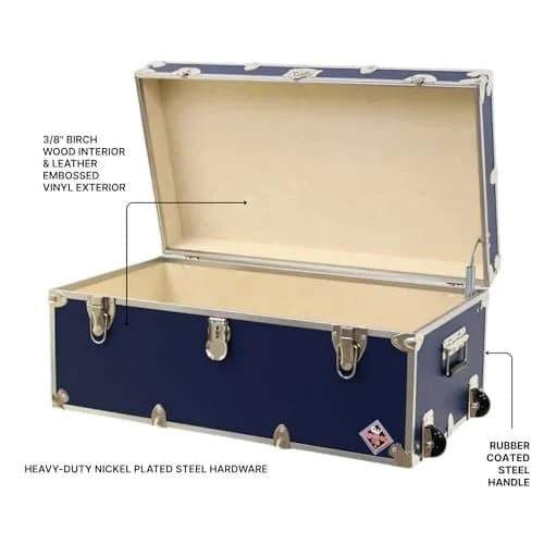 Rhino Trunk & Case Small Essential Storage Trunk 30" x 17" x 13" | Heavy Duty Dorm & Camp Storage thumbnail 3