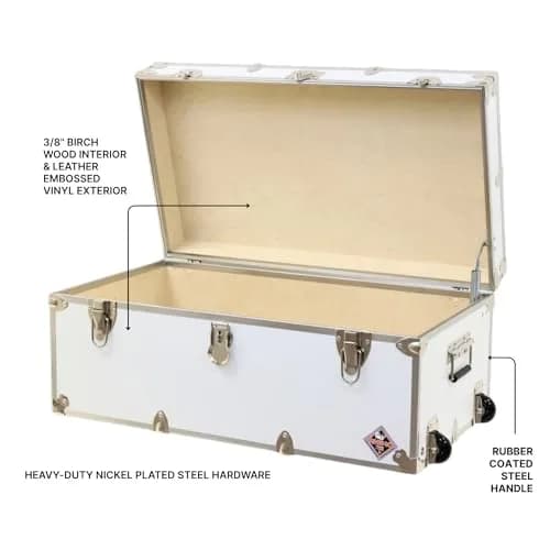 Rhino Small Essential Trunk with Wheels | Dorm & Camp Storage, 30"x17"x13" thumbnail 3