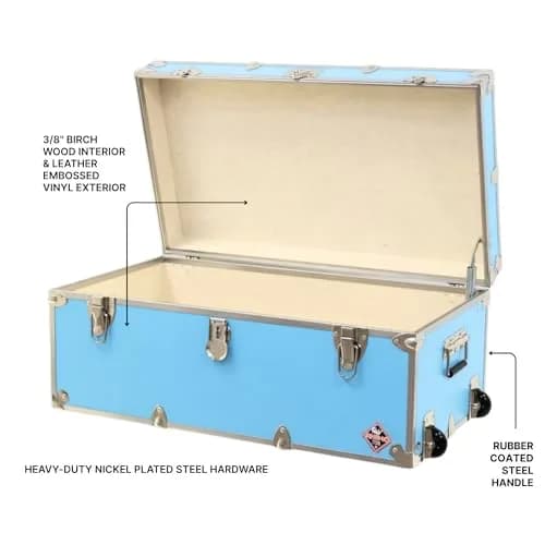 Rhino Trunk & Case Small Essential Trunk with Wheels | Dorm & Camp Storage, 30"x17"x13" thumbnail 3