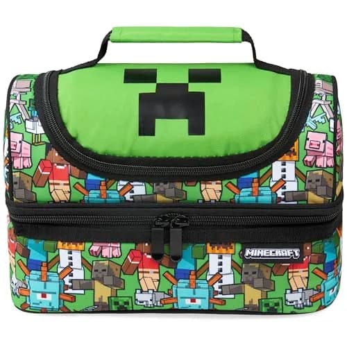 Minecraft Insulated Lunch Bag for Kids Creeper | Durable, Cool & Perfect for School & Outings thumbnail 1