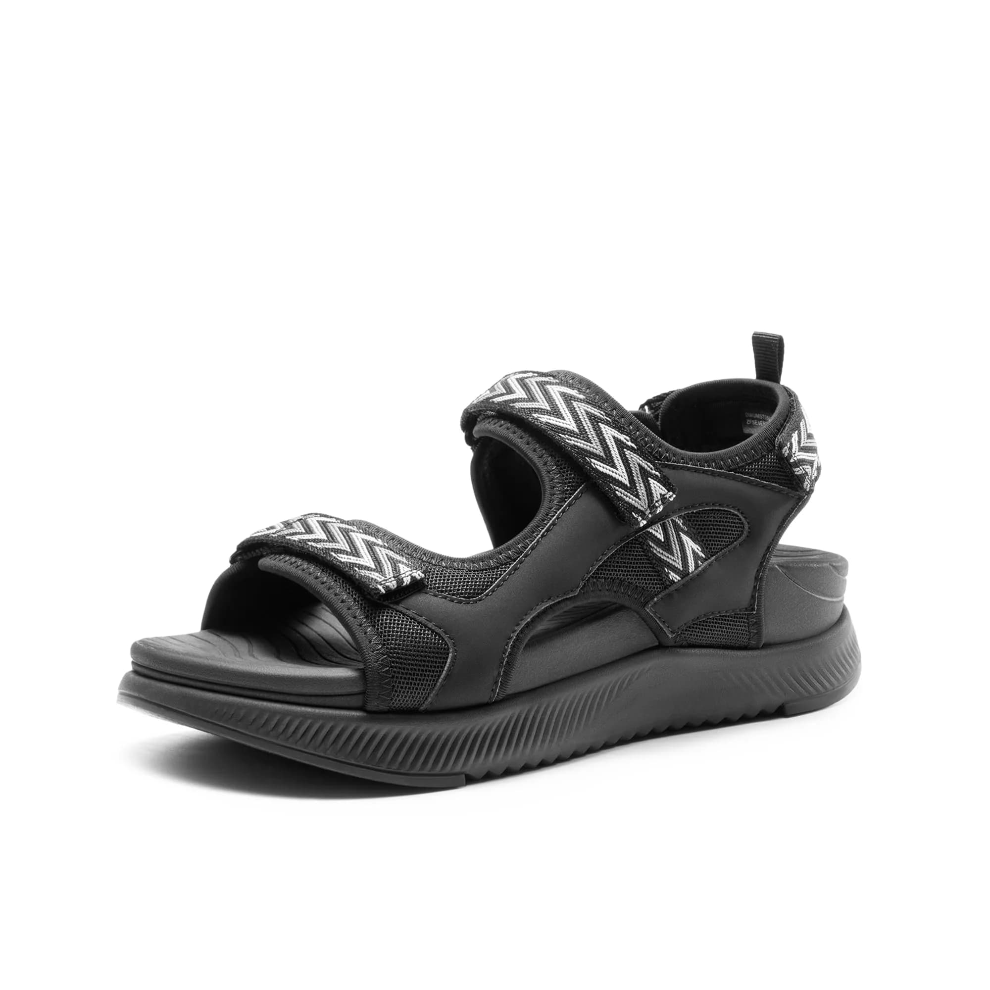 DREAM PAIRS Women's Walking Sandals Arch Support Orthopedic Recovery Hiking Sandals Thick Athletic Cushion Adjustable Strap for Plantar Fasciitis, Size 9 (US), All Black | 4.6 cm (1.8 in) Platform Heel - main product image