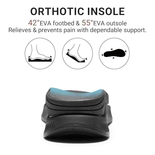 DREAM PAIRS Women's Walking Sandals Arch Support Orthopedic Recovery Hiking Sandals Thick Athletic Cushion Adjustable Strap for Plantar Fasciitis, Size 9 (US), All Black | 4.6 cm (1.8 in) Platform Heel thumbnail 4