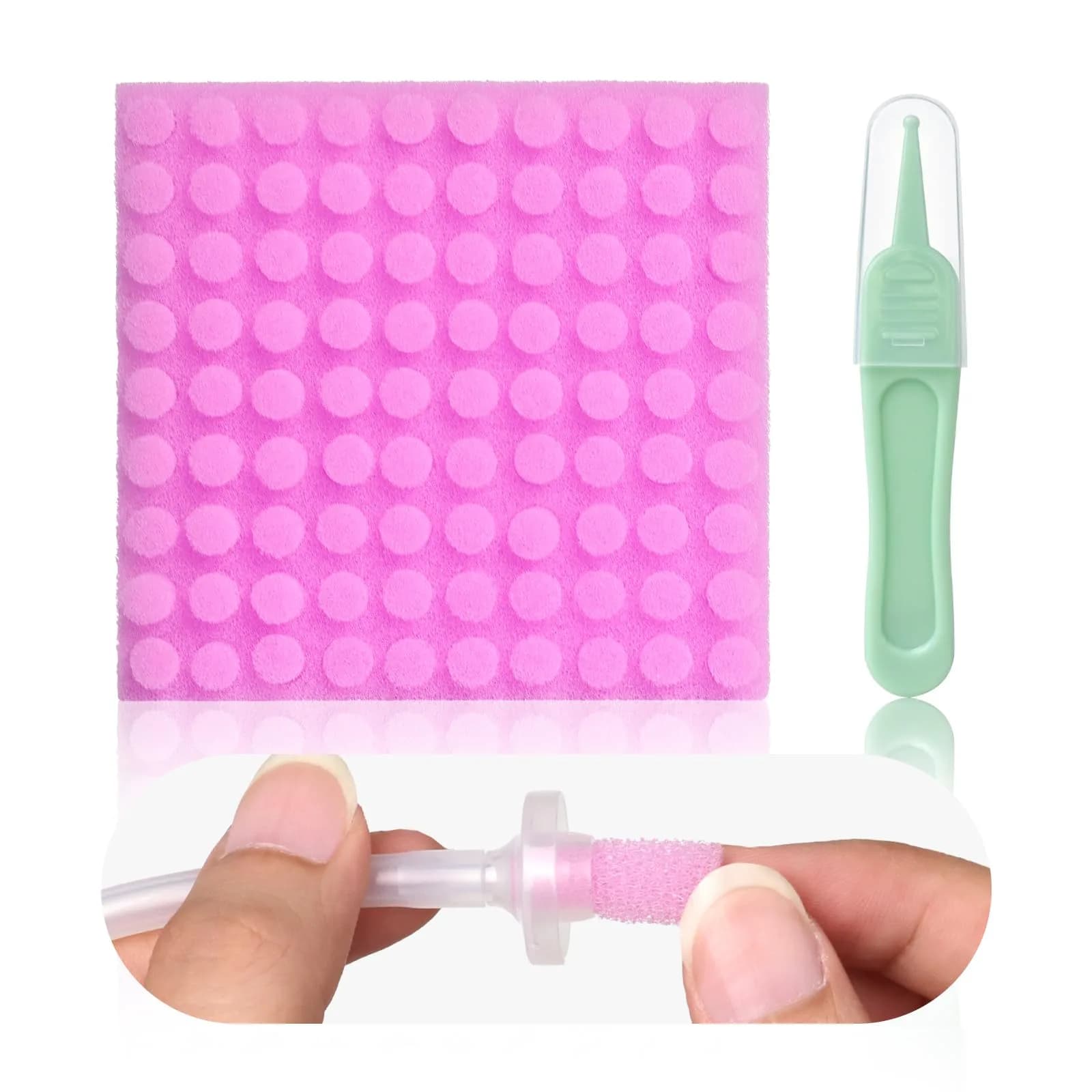 Qunlions life 100-Pack Nasal Aspirator Hygiene Filters | BPA, Latex-Free Replacement Filters for Baby Nasal Aspirators — Red