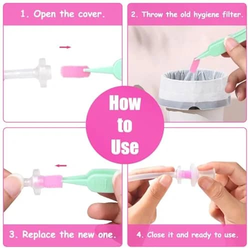 Qunlions life Replacement for Nosefrida Nasal Aspirator Filters | 100-Pack Hygiene Sponges for Baby Nose Cleaning thumbnail 5