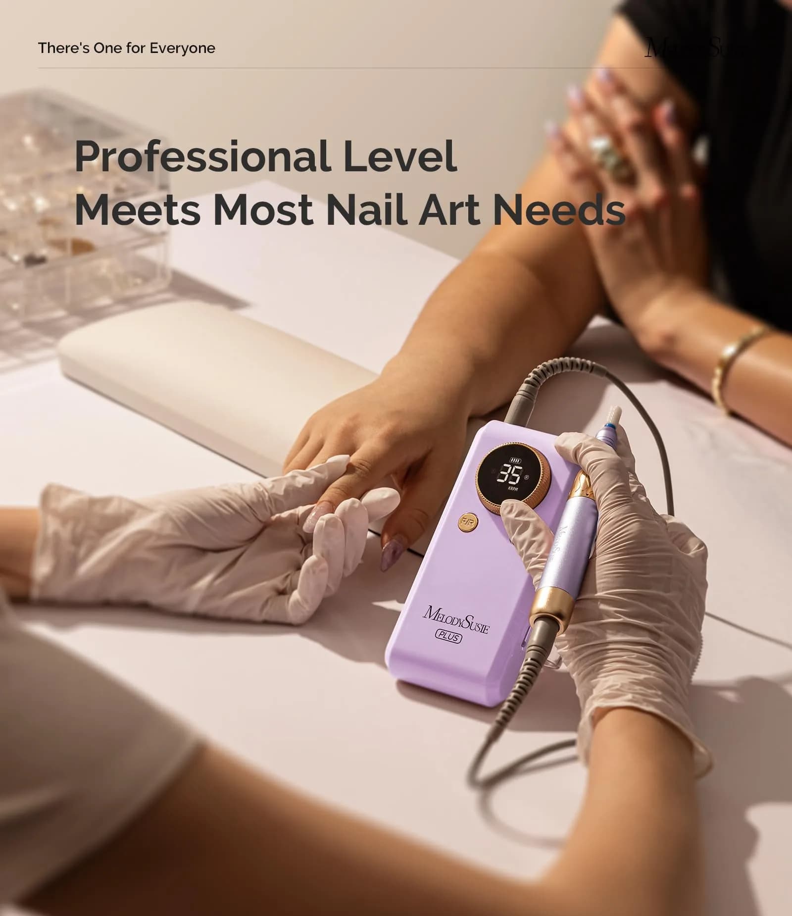 MelodySusie SM330G Rechargeable Clip-On Nail Drill 35000RPM | Professional E-File for Manicure Shaping & Gel Removal - view 6