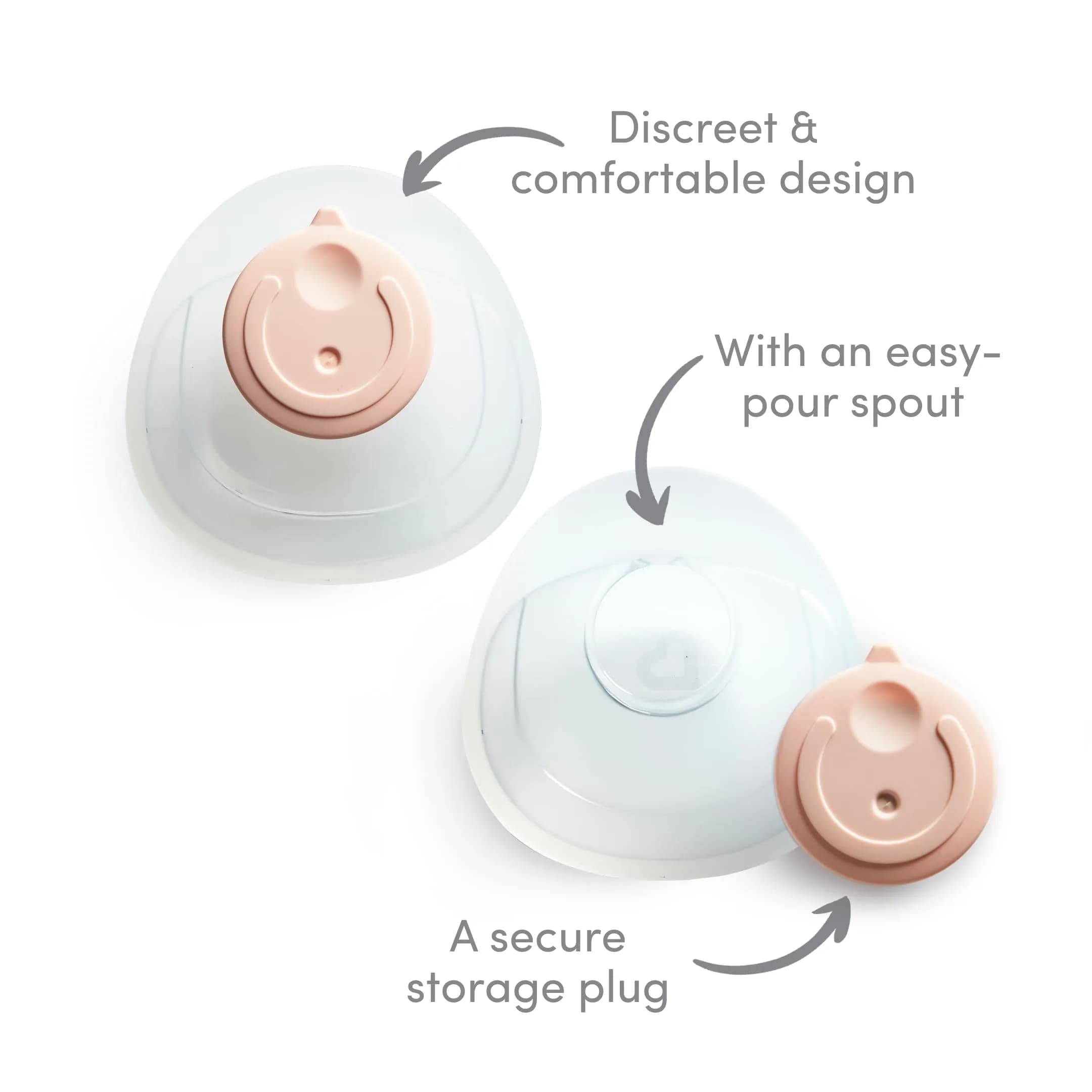 Munchkin Silicone Breast Milk Collector Cups with Storage Plugs, 45ml (1.5 Fl Oz Each) | BPA-Free Food-Grade Silicone - view 6