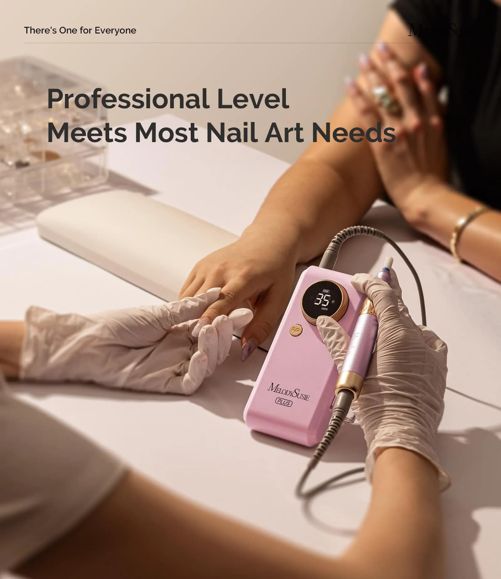 MelodySusie SM330G Rechargeable Nail Drill 35000RPM with Adjustable Stand & Lightweight Handpiece | Coreless Motor, 13-18 Hr Runtime - view 6
