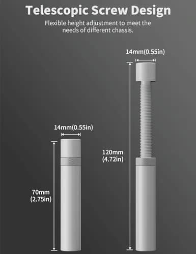 upHere GPU Support Bracket, White, 70-120mm | Aluminum Video Card Sag Holder for NVIDIA AMD thumbnail 2
