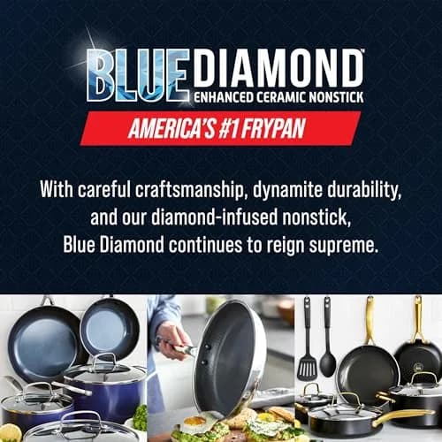 Blue Diamond Hybrid 10" Stainless Steel Nonstick Frying Pan | Diamond Bond Technology, Induction & All Cooktop Ready thumbnail 4