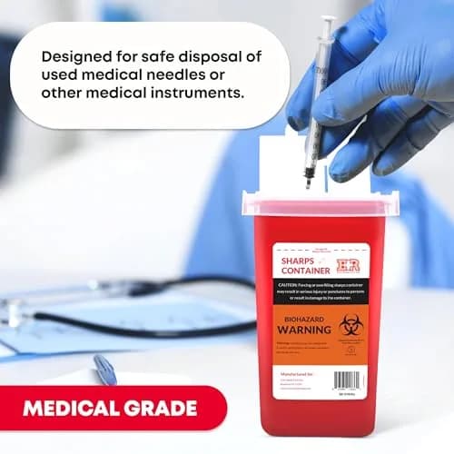 Ever Ready First Aid 1 Quart Sharps Container 24-Count Pack | Safe Biohazard Disposal for Home & Travel thumbnail 6
