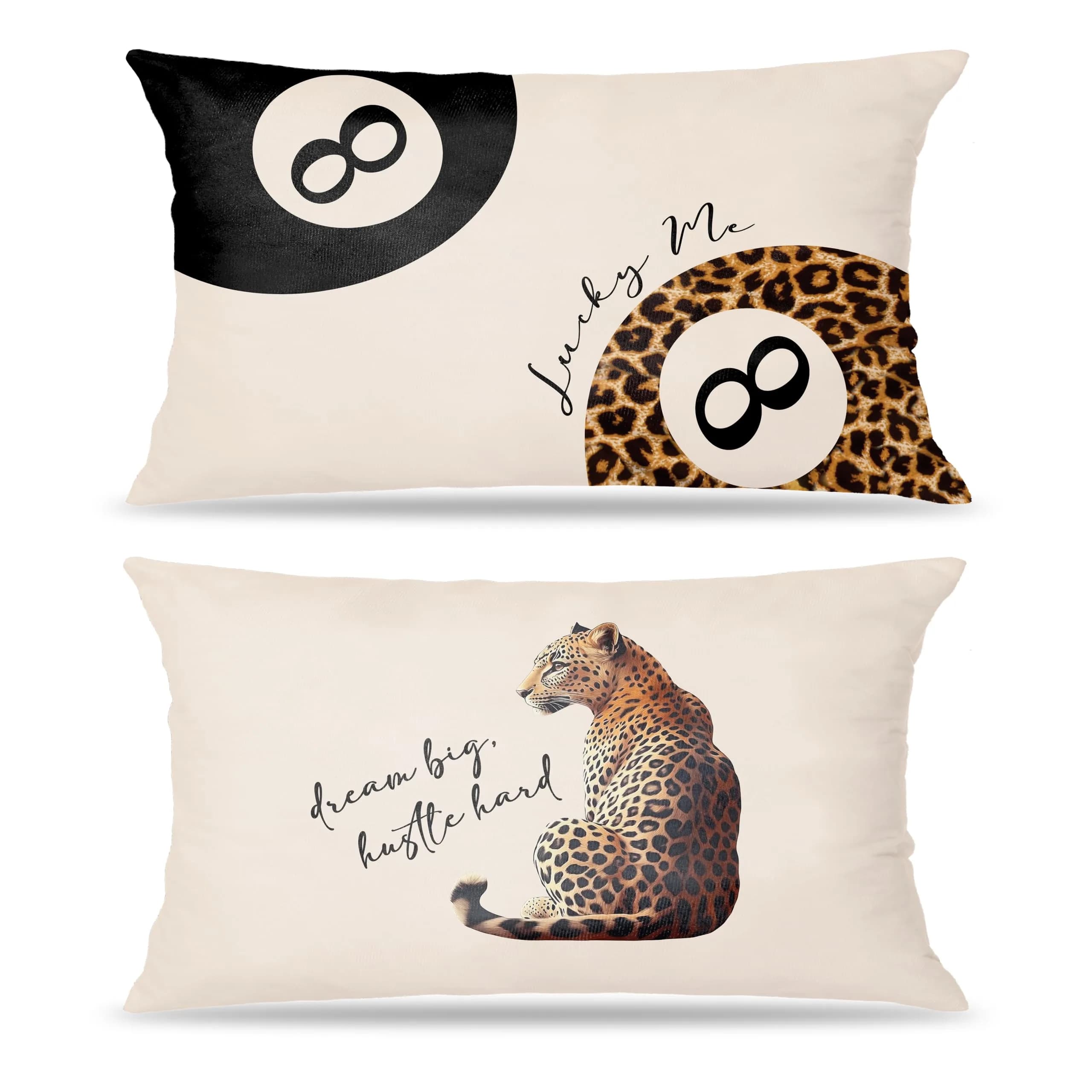FITIE Leopard Cheetah Throw Pillow Covers 12x20 | Trendy Animal Print Decor for Girls Room & Dorm