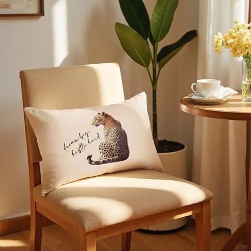 FITIE Leopard Cheetah Throw Pillow Covers 12x20 | Trendy Animal Print Decor for Girls Room & Dorm thumbnail 3
