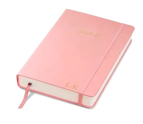 Wykeham's Executive 2026-27 Daily Journal Planner – Customization Available – July 2026 to June 2027 (Personalized Rose, 8.5"×5.5") thumbnail 1