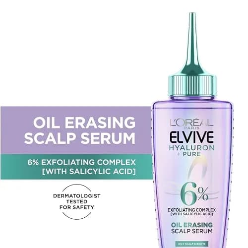 L'Oreal Paris Elvive Hyaluron + Pure Oil Erasing Scalp Serum 3.45 Fl Oz | Hydrates & Purifies for Oily Hair thumbnail 2