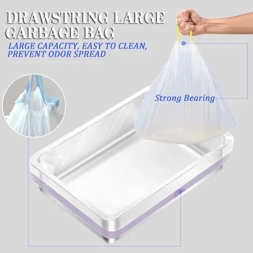 Tehoao Stainless Steel Sifting Cat Litter Box XL 49.5cm x 34.3cm x 16.5cm | Low Dust Odor Control thumbnail 6