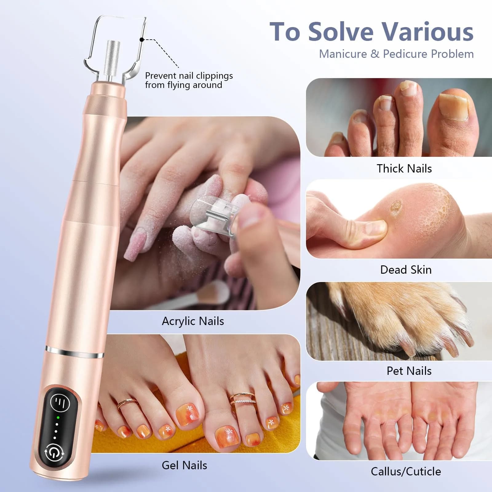 TUOBEO Cordless Nail Drill Kit in Gold | Rechargeable Efile for Acrylic & Gel Nails - view 3