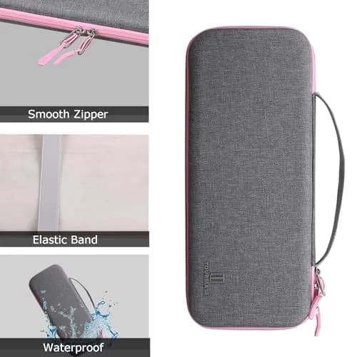 Tourmate Hard Storage Case for Logitech K400 Plus Wireless Keyboard | Gray + Pink, 340g (0.75 lb) thumbnail 4