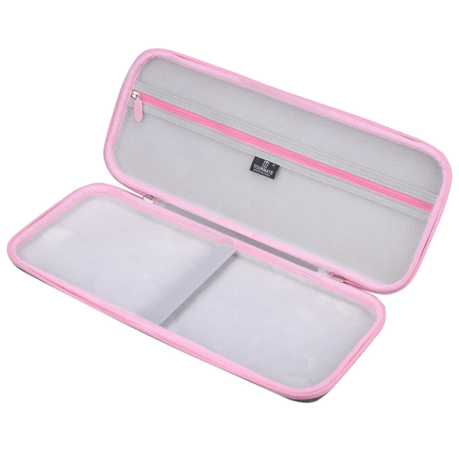 Tourmate Hard Storage Case for Logitech K400 Plus Wireless Keyboard | Gray + Pink, 340g (0.75 lb) - view 2
