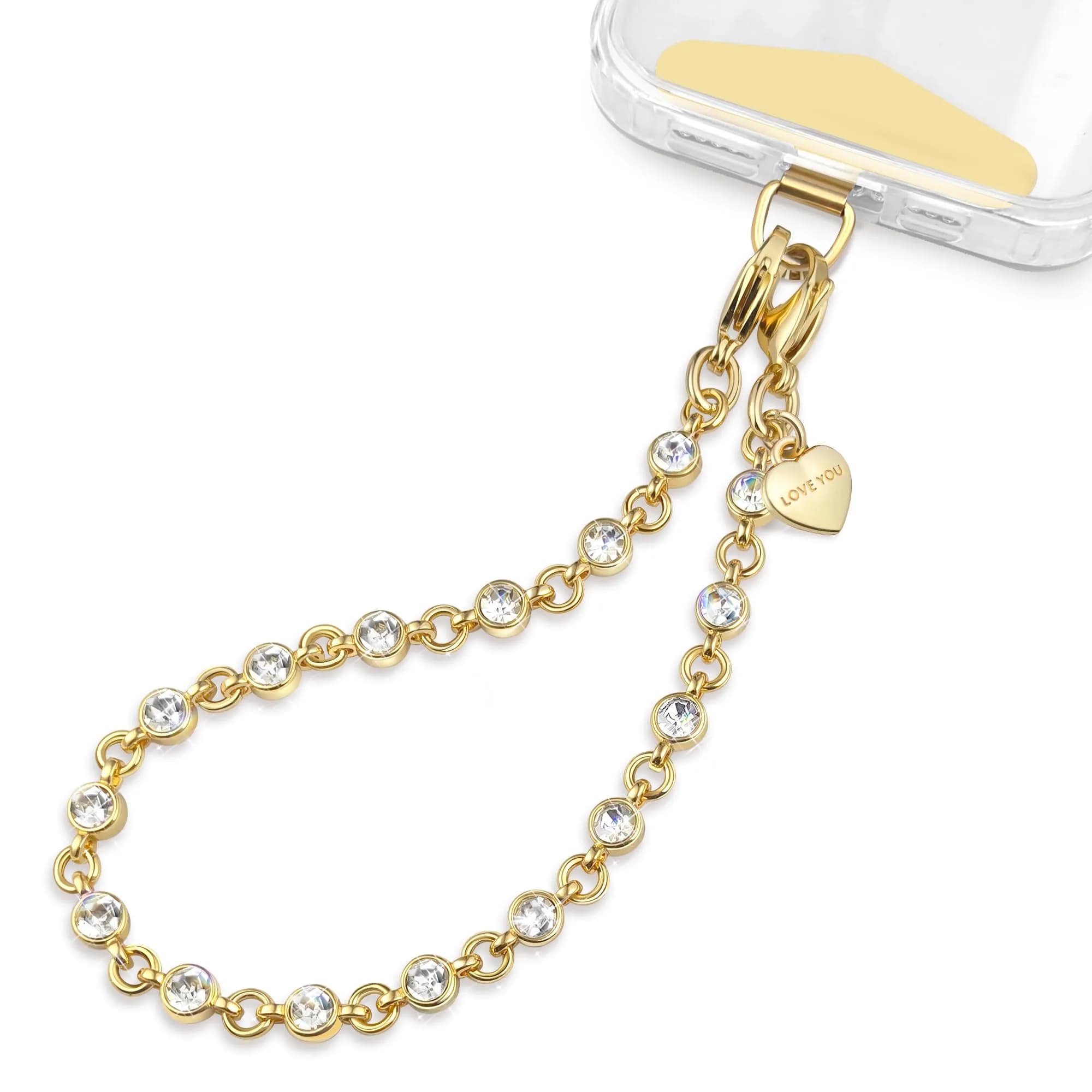 MOUTAKEY Phone Charm Strap Heart Phone Chain Wristlet 0.07kg (2.5oz) | Stylish & Anti-Theft Accessory for All Phones - main product image