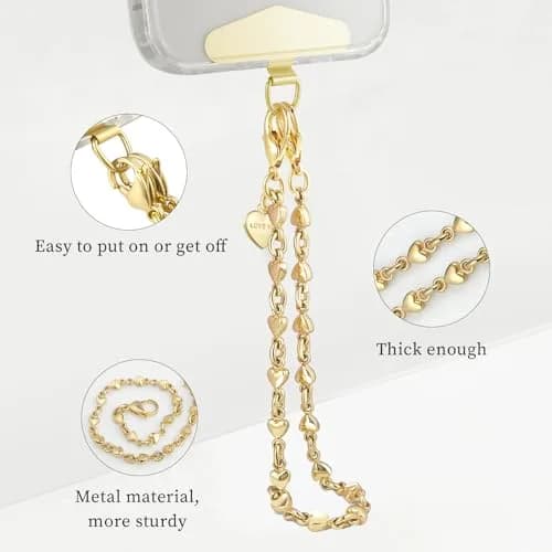 MOUTAKEY Phone Charm Strap Heart Phone Chain Wristlet 0.7oz | Stylish, Anti Theft, Fits All Phones thumbnail 4