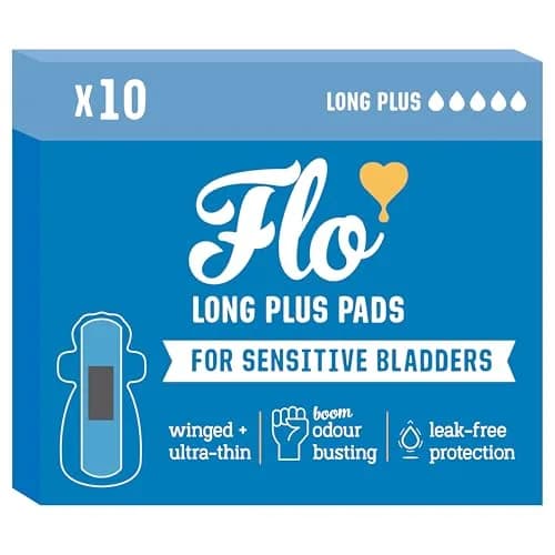 FLO Sensitive Bladder Long Plus Pads 10 Pack | Ultra-Thin Organic Bamboo, Breathable & Leakproof for Women thumbnail 1