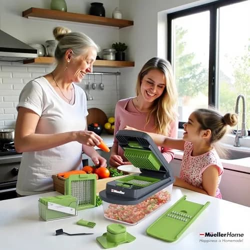 JANSKA Pro-Series 10-in-1 Vegetable Chopper with Container & 8 Blades | 1.12 kg (2.46 lb) Multi-Purpose Kitchen Tool thumbnail 9