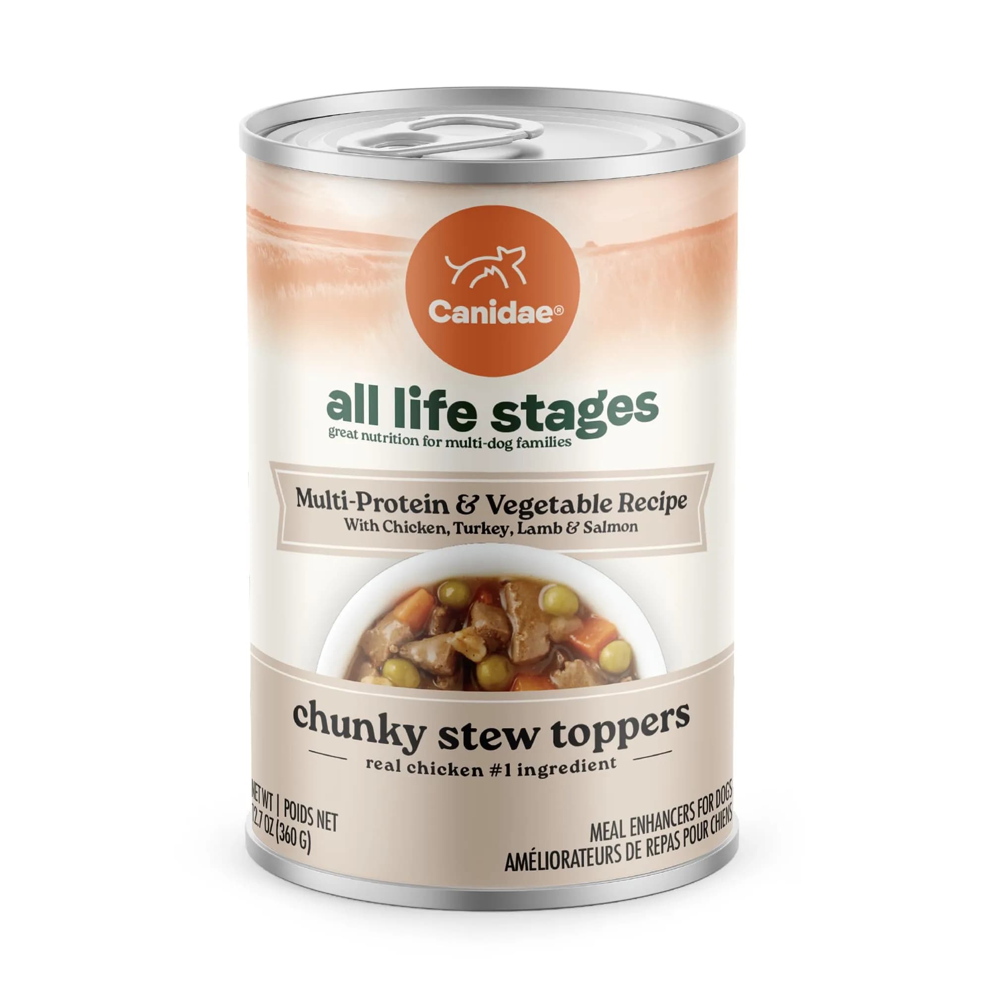 CANIDAE All Life Stages Chunky Stew Toppers 12.7 oz | Multi-Protein & Vegetable, Made in USA
