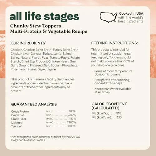 CANIDAE All Life Stages Chunky Stew Toppers 12.7 oz | Multi-Protein & Vegetable, Made in USA thumbnail 6