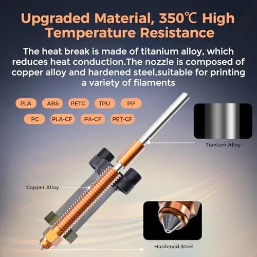 Creality K2 Plus Hotend Kit | All-Metal Integrated Design, 350°C High Temp, 600mm/s Speed thumbnail 7