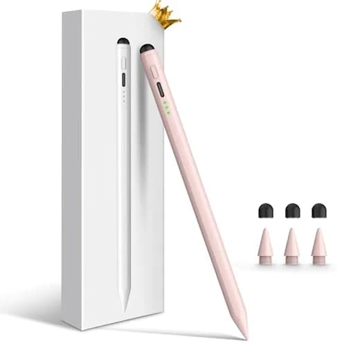 STYLUSHOME Active Stylus Pen for iPad 10th/9th/8th/7th/6th Gen, Pro 11"/12.9"/M4, Air 5/4/M2, Mini 5/6 — 165mm, Pink | 13-Min Fast Charge, 9-Hr Use, Tilt-Sensitive — Pink