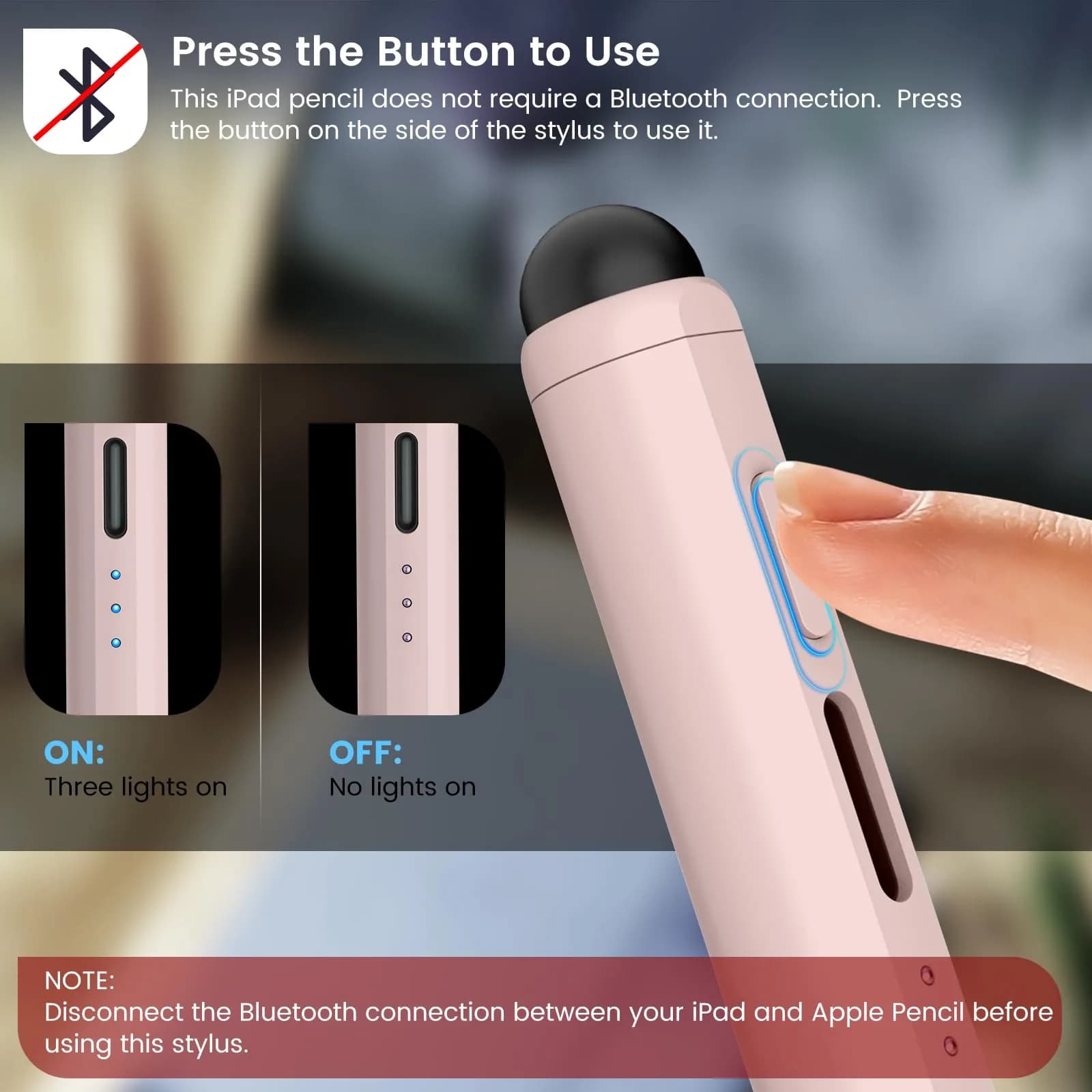 STYLUSHOME Active Stylus Pen for iPad 10th/9th/8th/7th/6th Gen, Pro 11"/12.9"/M4, Air 5/4/M2, Mini 5/6 — 165mm, Pink | 13-Min Fast Charge, 9-Hr Use, Tilt-Sensitive - view 7