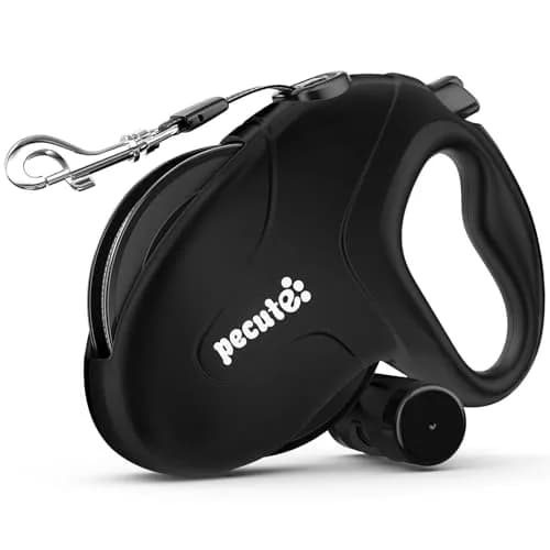 Pecute 32ft Retractable Dog Leash with Reflective Strips | 360° Tangle-Free Nylon, One-Button Control, Poop Bag Holder for Medium & Large Dogs thumbnail 1