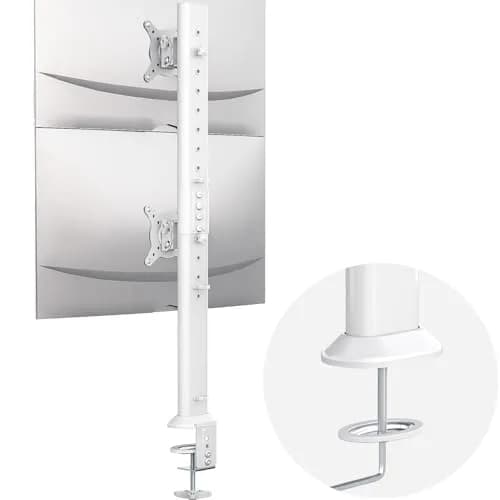 Hemudu Dual Monitor Articulating Desk Mount White | Supports 13-34 Inch Monitors thumbnail 1
