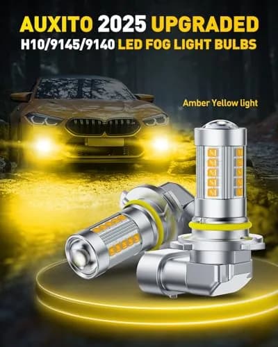 AUXITO 9145 9140 H10 LED Fog Light Bulbs, 6500K Cool White CSP LED, 360° Illumination, Pack of 2 thumbnail 8