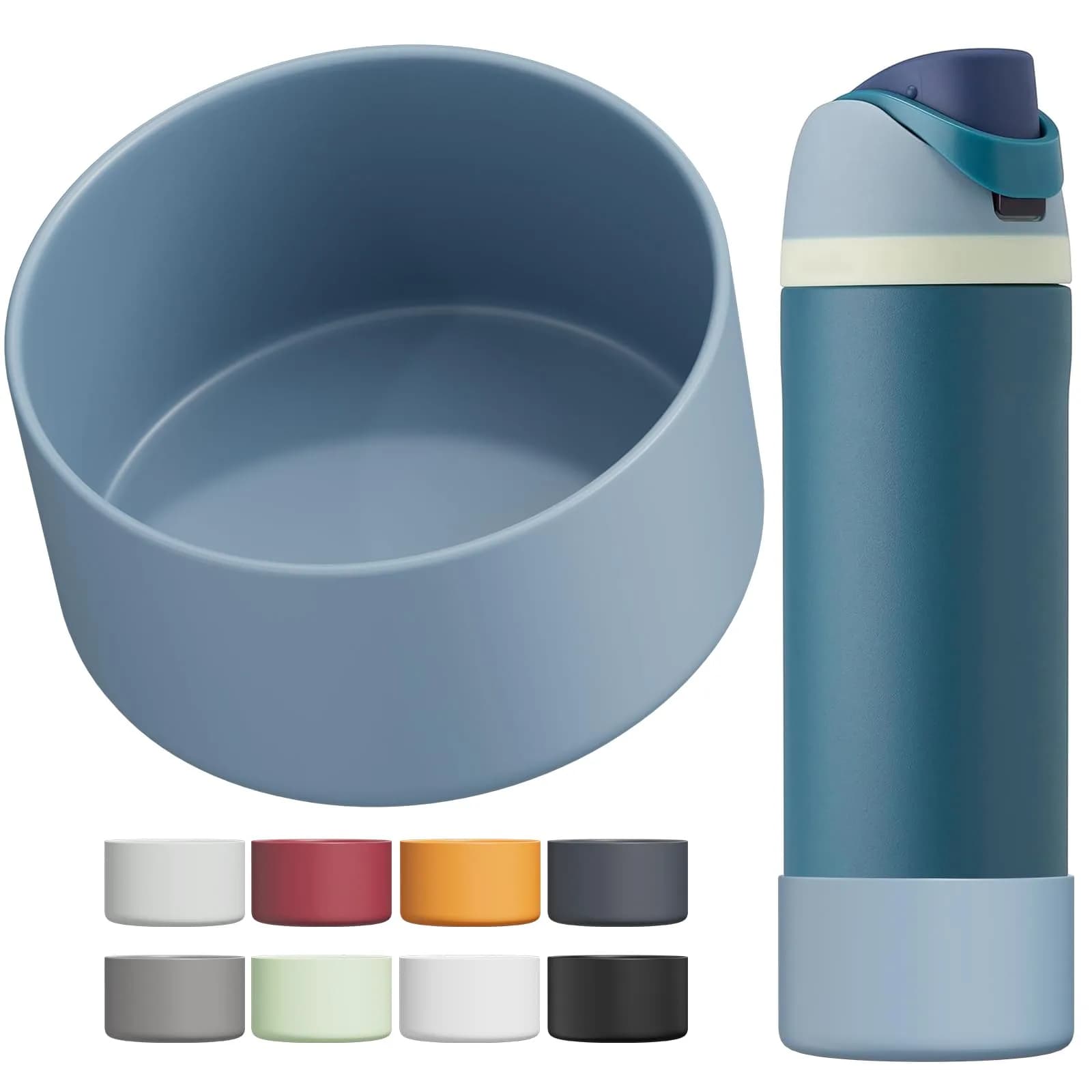 Affute Silicone Boot for Owala Water Bottle 24 oz (710 ml) | Protects Against Scratches & Dents — Denim