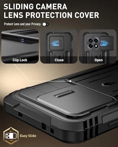 Poetic Revolution Case for OnePlus 13R 5G with Slide Camera Cover & Screen Protector, Black (1 Unit) thumbnail 8