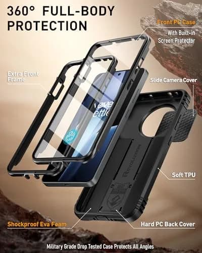 Poetic Revolution Case for OnePlus 13R 5G with Slide Camera Cover & Screen Protector, Black (1 Unit) thumbnail 3