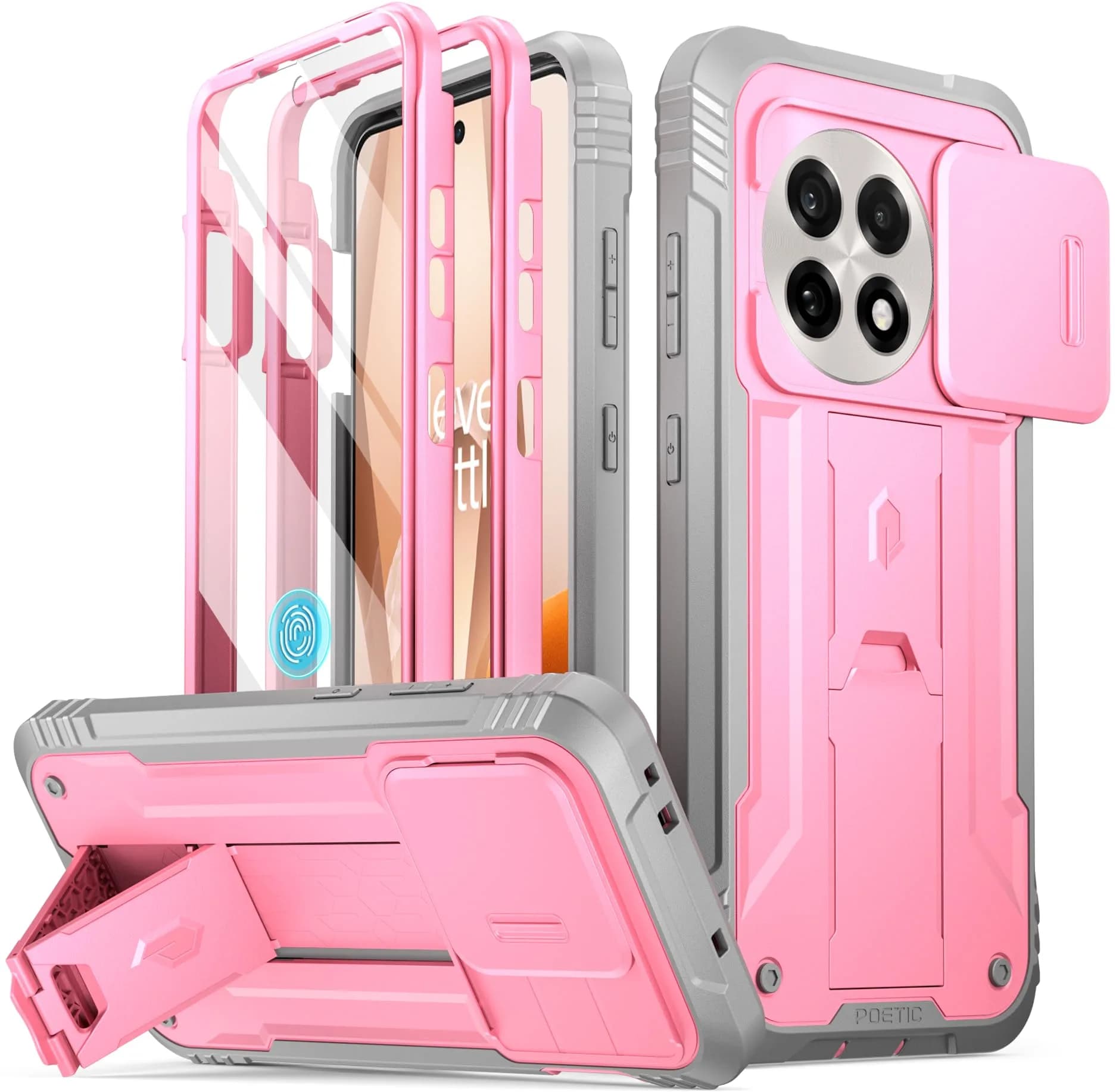 Poetic Revolution Case for OnePlus 13R 5G with Slide Camera Cover & Screen Protector, Light Pink (1 Unit) - main product image