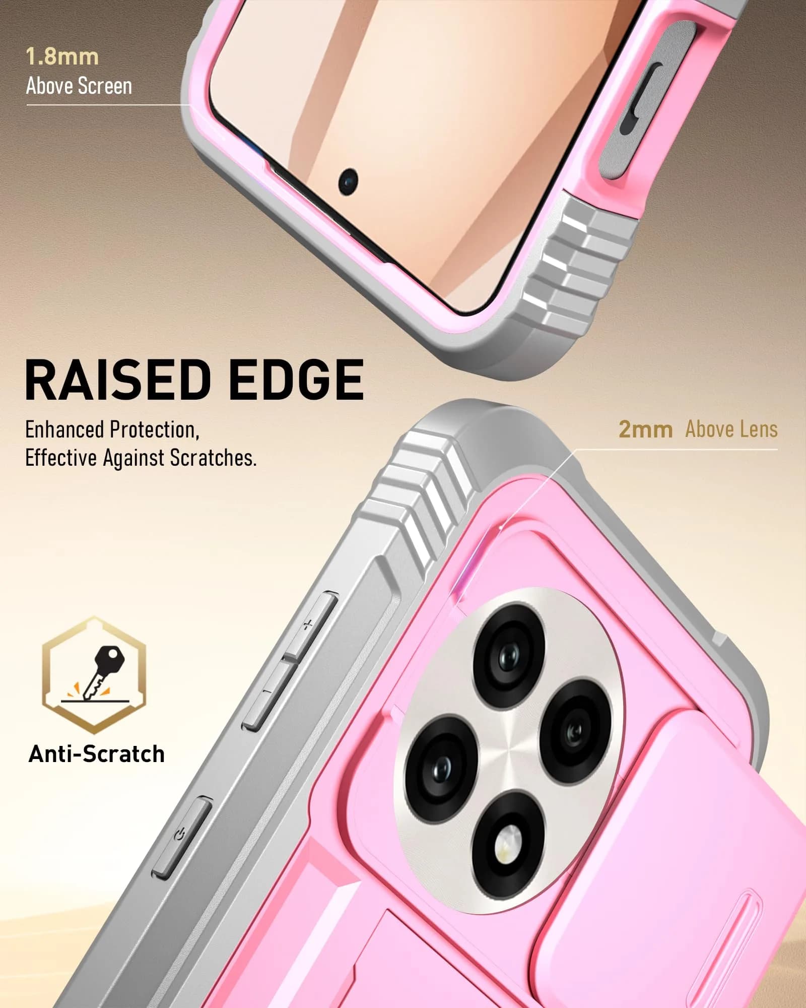 Poetic Revolution Case for OnePlus 13R 5G with Slide Camera Cover & Screen Protector, Light Pink (1 Unit) - view 7