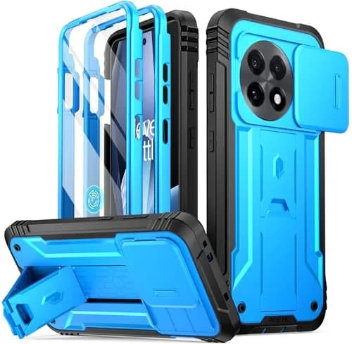 Poetic Revolution Case for OnePlus 13R 5G with Slide Camera Cover, Built-in Screen Protector & Kickstand, Light Blue thumbnail 1