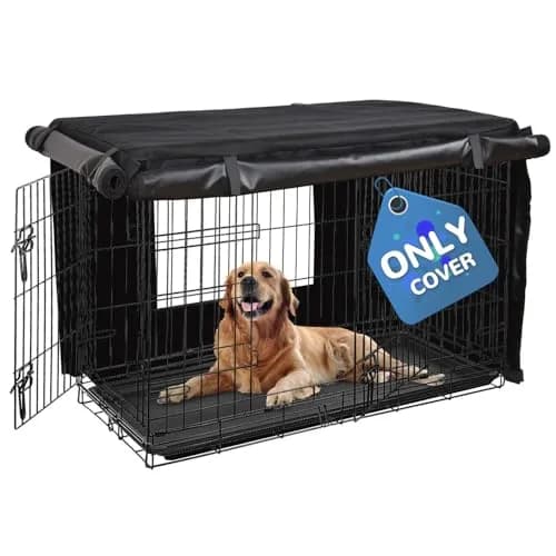 HONEST OUTFITTERS Dog Crate Cover, 55L x 38W x 45H, Black, Heavy-Duty Oxford Fabric, Double Door, Pockets, Mesh Window, Fits 54-Inch Wire Crate thumbnail 1