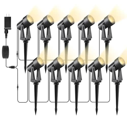 Svater Landscape Lighting Low Voltage 10 Pack | IP65 Waterproof 12V Plug in Outdoor Spotlights thumbnail 1