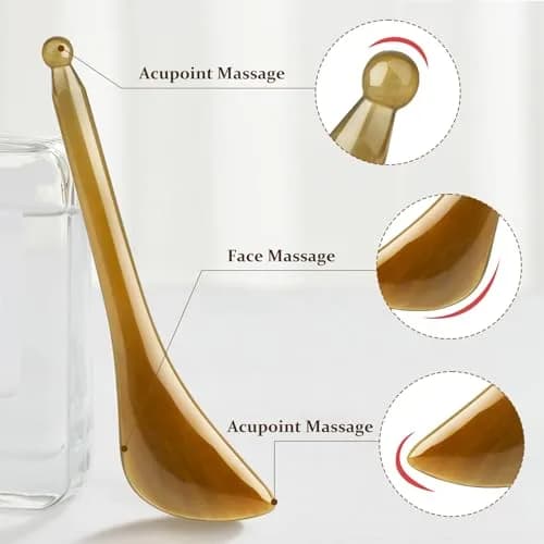 ideayard Gua Sha Facial Tool - Acupressure & Gua Sha, Fascia Release Tool for Face, Neck, Jawline Sculpting and Puffiness Reducing, Acupuncture Pen | 5.1 in x 1.3 in thumbnail 2