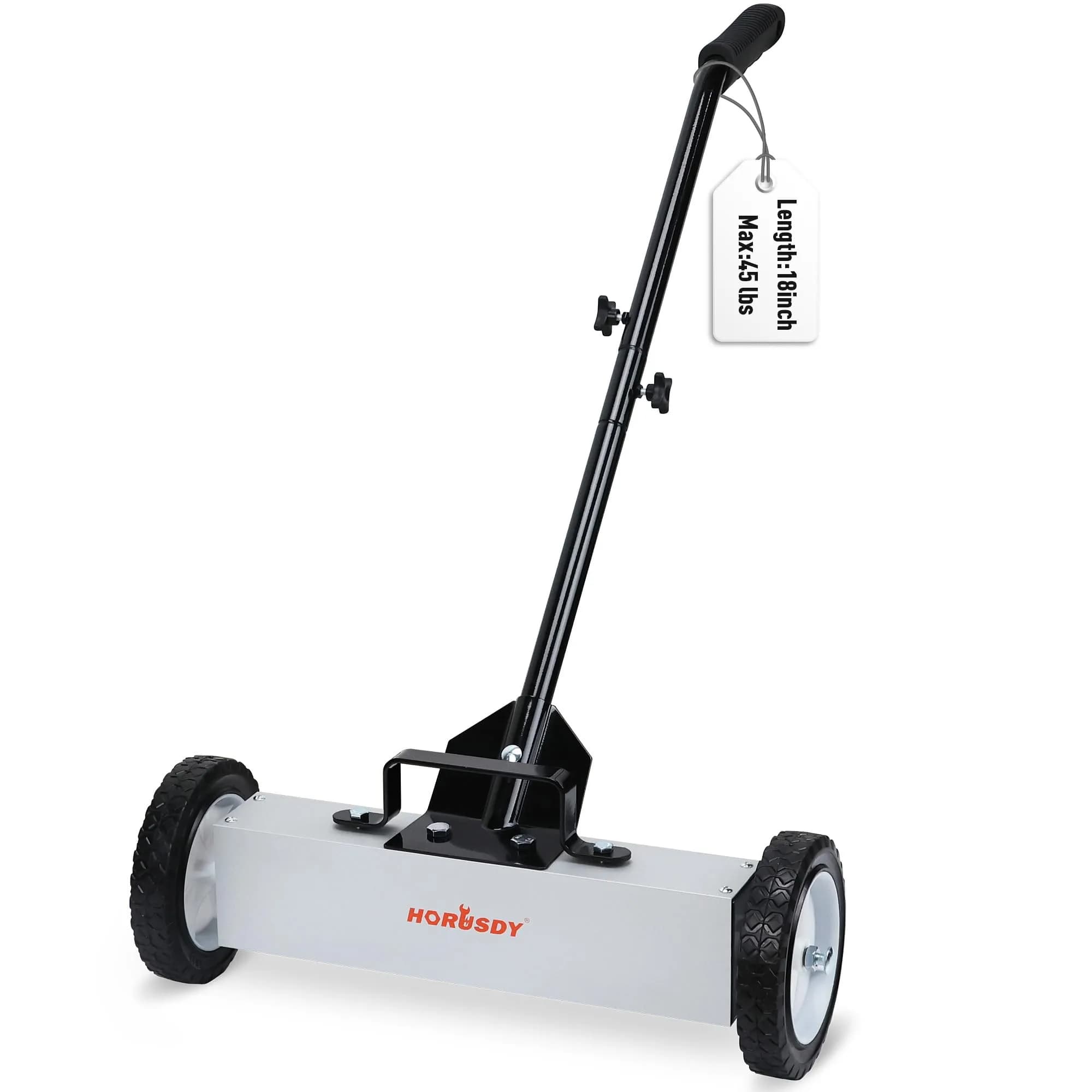 HORUSDY 18-Inch Rolling Magnetic Sweeper with Wheels, 45LBS Pickup Power | Workshop, Garage, Yard Cleanup