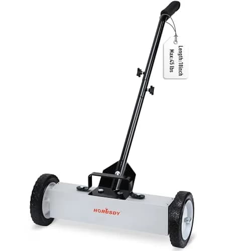 HORUSDY 18-Inch Rolling Magnetic Sweeper with Wheels, 45LBS Pickup Power | Workshop, Garage, Yard Cleanup thumbnail 1