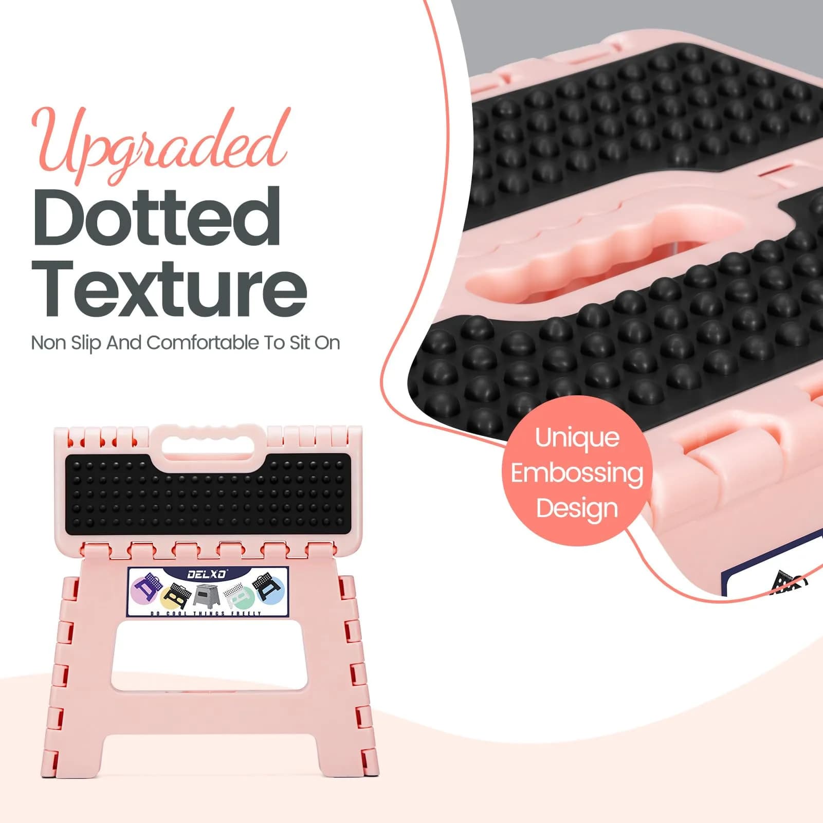 Delxo 9 Inch Folding Step Stool for Kids & Adults | 22.8 cm Height, 136 kg Capacity - view 7