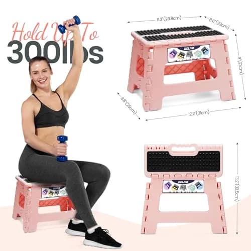 Delxo 9 Inch Folding Step Stool for Kids & Adults | 22.8 cm Height, 136 kg Capacity thumbnail 3