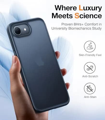 TORRAS Shockproof Case for iPhone 17e & 16e, 12FT Drop Protection, Slim Translucent Black | Heavy Duty Protection thumbnail 4